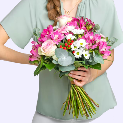 italya Pembe Mix Buket resmi