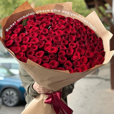 İsviçre 101 Kırmızı Gül Buketi resmi